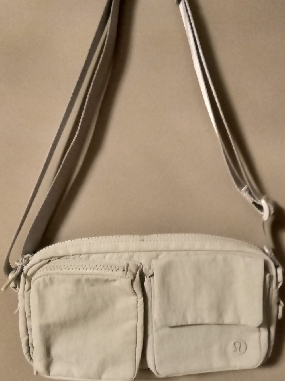 lululemon athletica Cream Crossbody Messenger Bag with Front Pockets